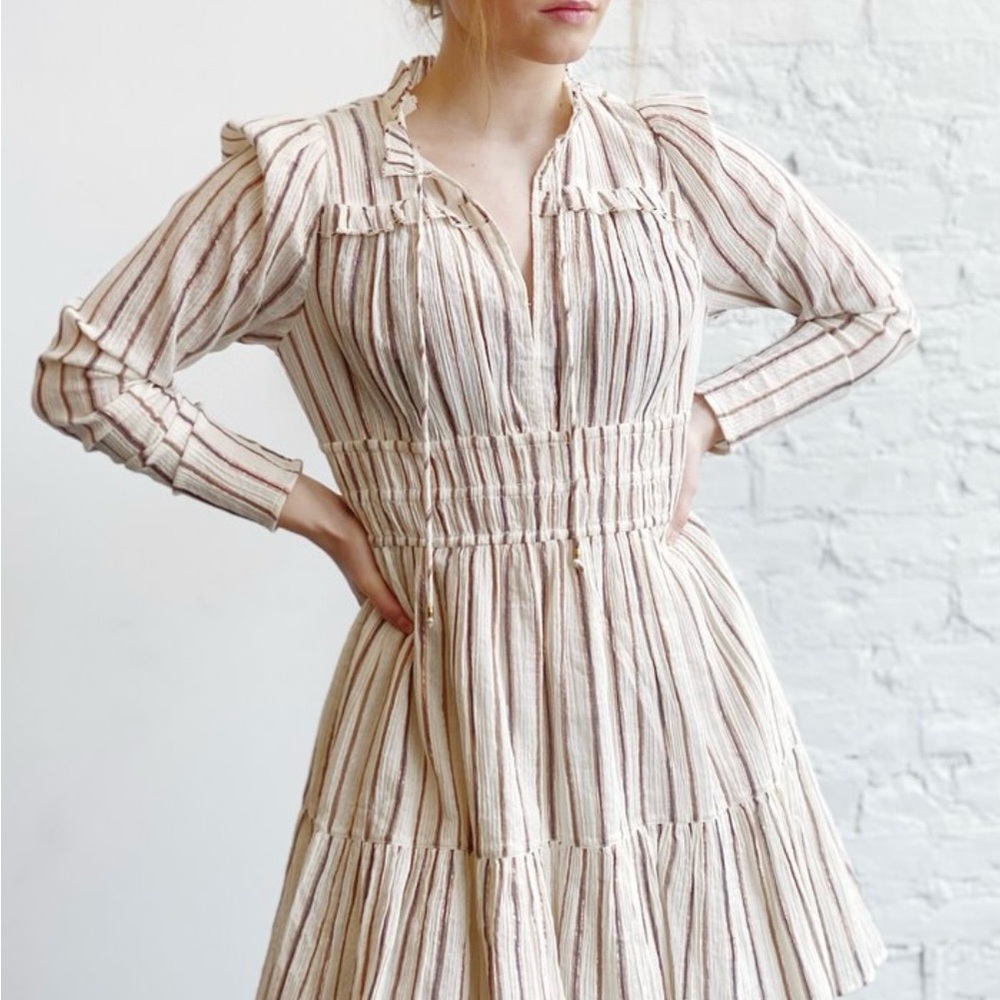 Ulla Johnson Rosalind metallic stripe dress